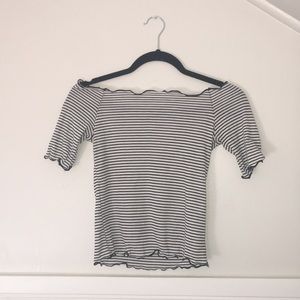 Striped off the shoulder top